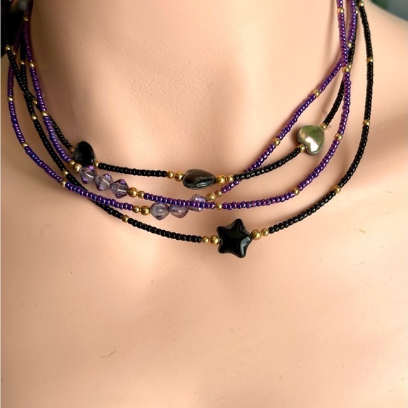Artisan Jewelry - NWT! 4 Necklace Set Purple Gold